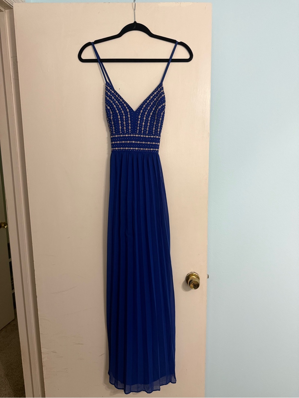 Lulus Blue Bedazzled Maxi Dress